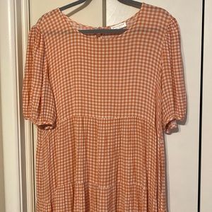 Gingham Orange Dress